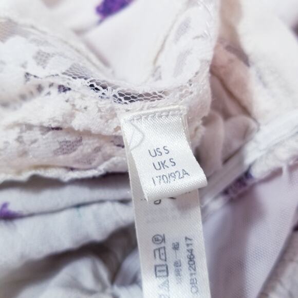 Intimately Free People Floral Print Ruffle Lace Bodysuit Blouse Long Sleeves - Picture 9 of 16